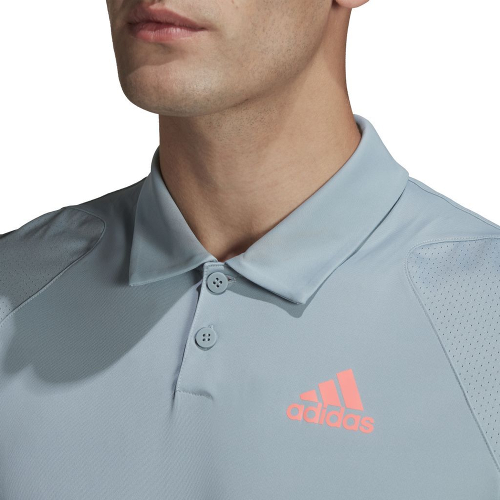 Мужское поло теннисное Adidas Club Polo - magic grey/semi turbo