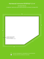 Натяжные потолки 2.7 м2, 2 м2