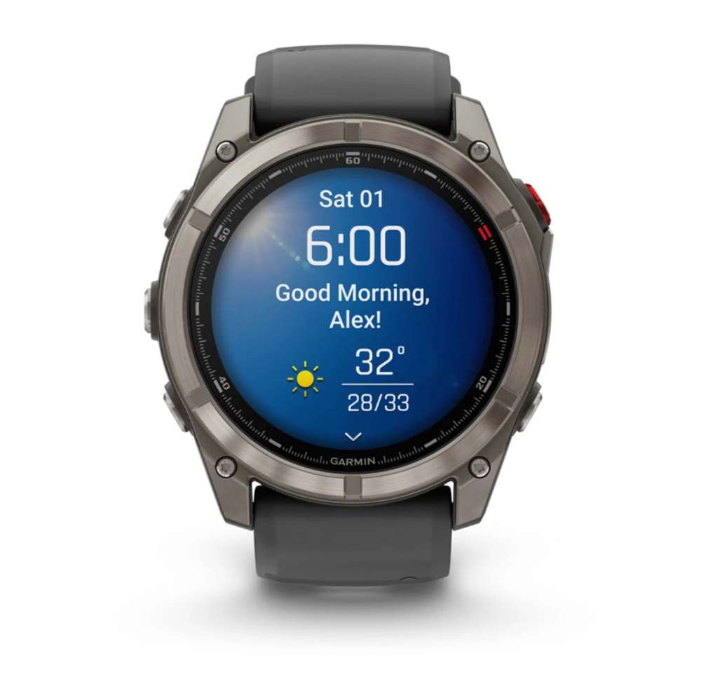 GARMIN Fenix 8 Pro 51mm Amoled Sapphire Lens Tinanium With Graphite/Black Silicone Band