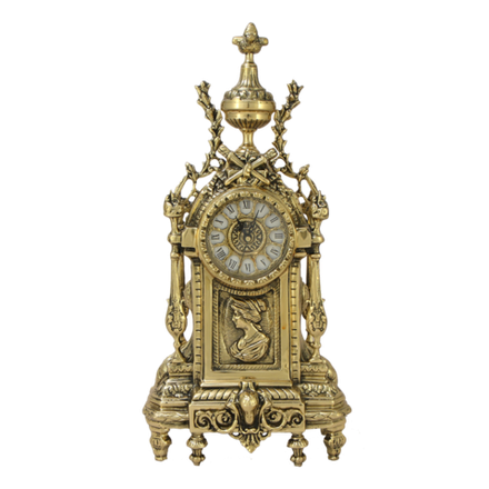 Bello De Bronze Часы "Дон Луи" c женским профилем каминные бронзовые