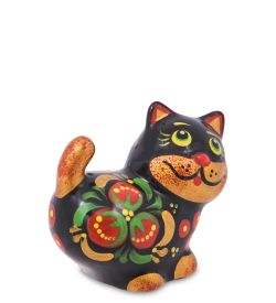 ГЛ- 963 Фигурка «Кот-Хвост» хохлома (Гжельский фарфор)