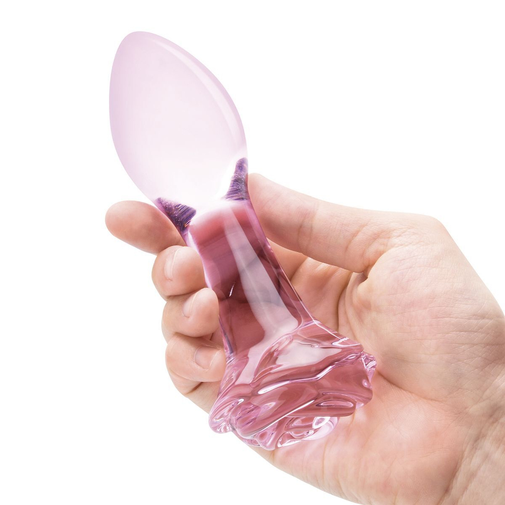 Набор из 3 стеклянных анальных пробок Rosebud Butt Plug Set (Цвет: прозрачный)