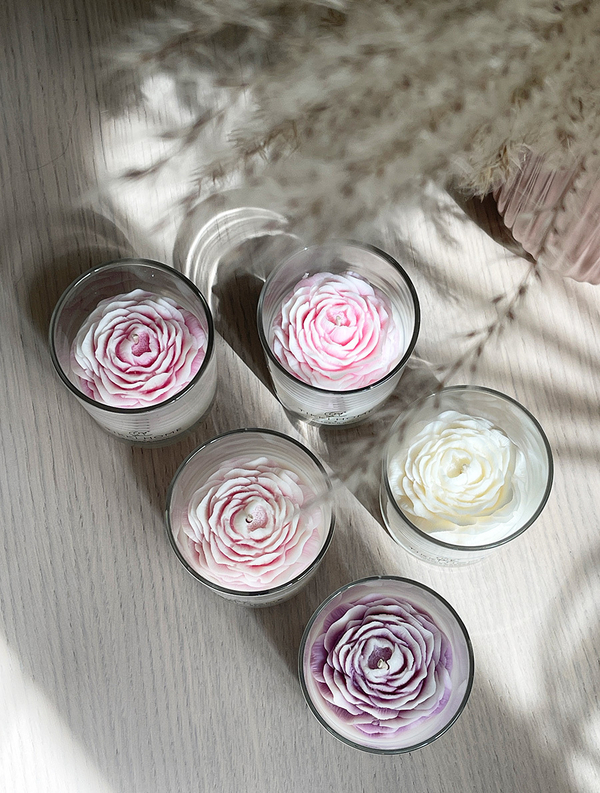 Ароматическая свеча в стакане с крышкой "Пион"