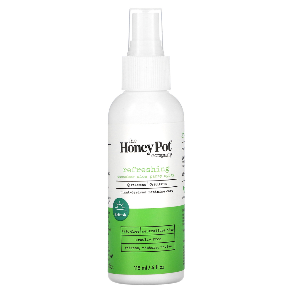 The Honey Pot Company, Panty Spray, освежающий огурец и алоэ, 118 мл (4 жидк. Унции)