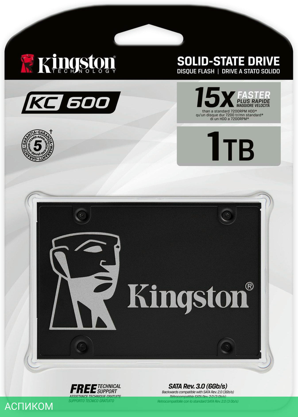 SSD диск Kingston 1TB SKC600/1024G