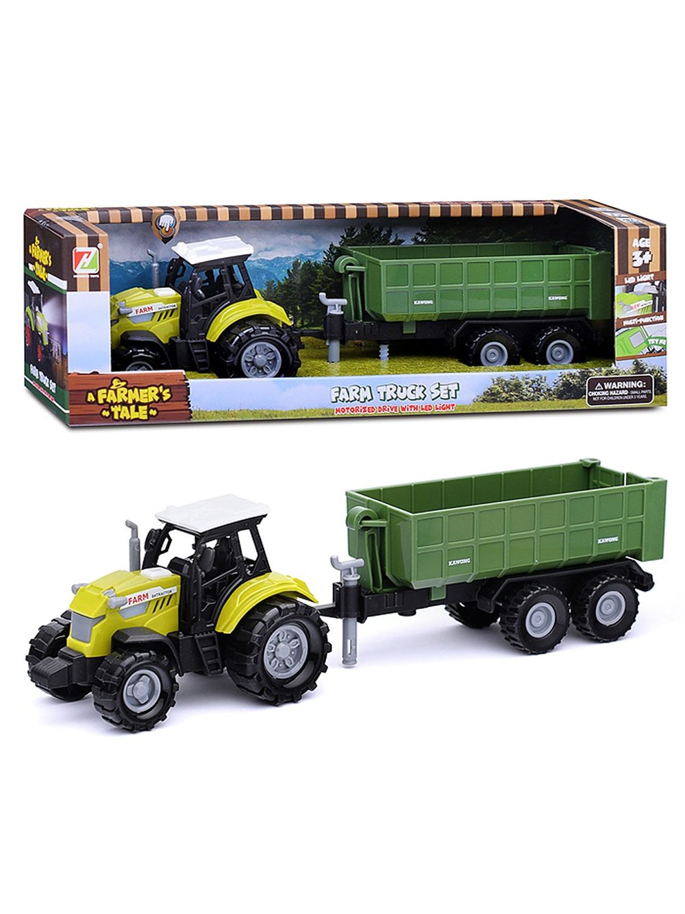 Машинка Трактор с прицепом Фермер со светом и звуком (550-7P)