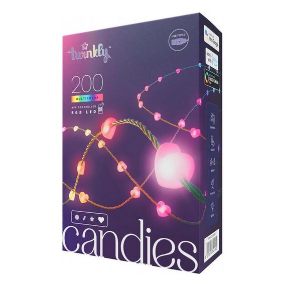 Умная гирлянда Twinkly Candies Hearts RGB 200 (TWKH200RGB-G)