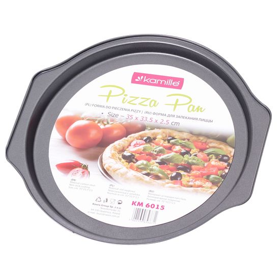 Форма для запекания пиццы Kamille KM 6015 из углеродистой стали 35х33,5х2,5 см.