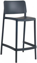 Стул пластиковый полубарный Papatya Joy-S Bar 65, антрацит