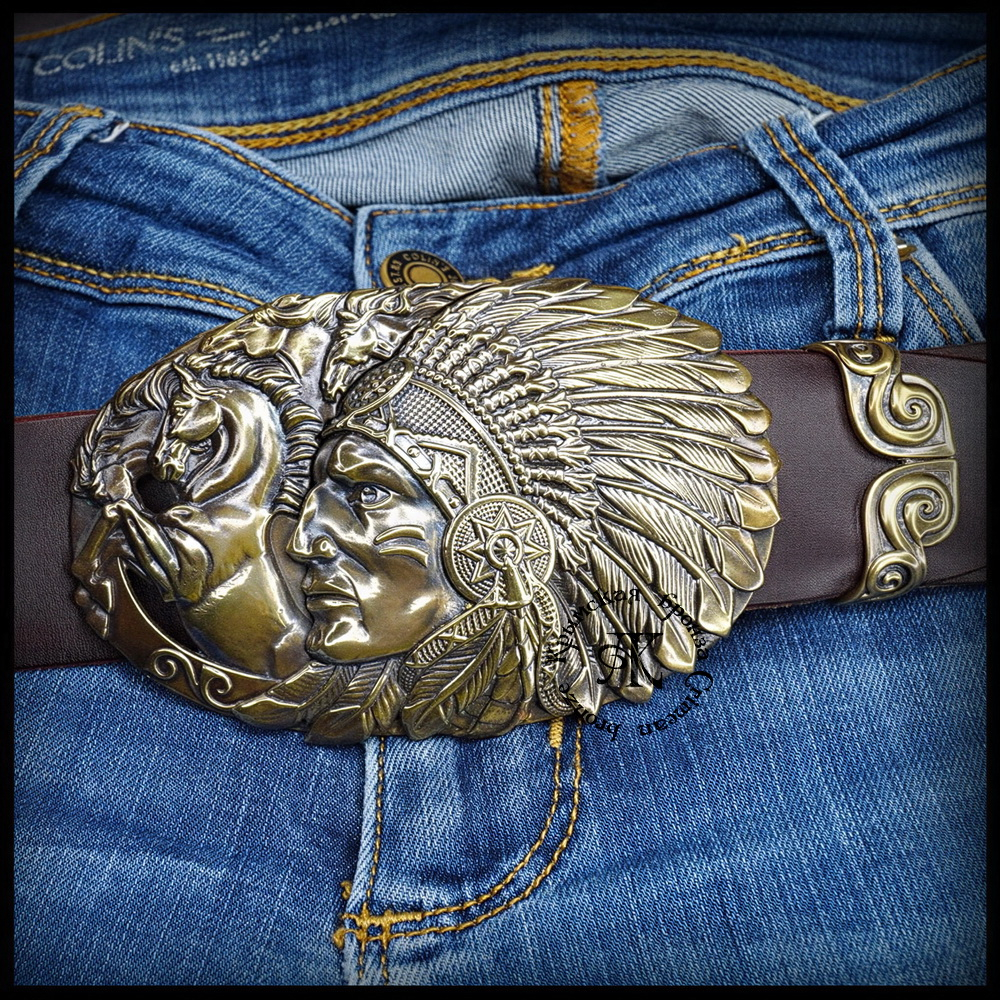 Пряжка для ремня "Вождь" , латунь