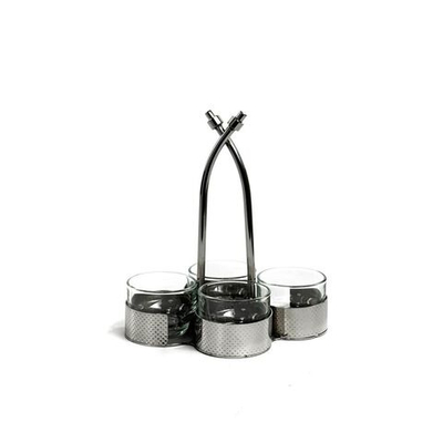 Менажница Для Сервировки На 4 Емкости  8X21,5См, Ss-4453