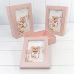 Коробка 29х21х9.5 см Набор 3 шт "Мишка" с окошком (Розовый)