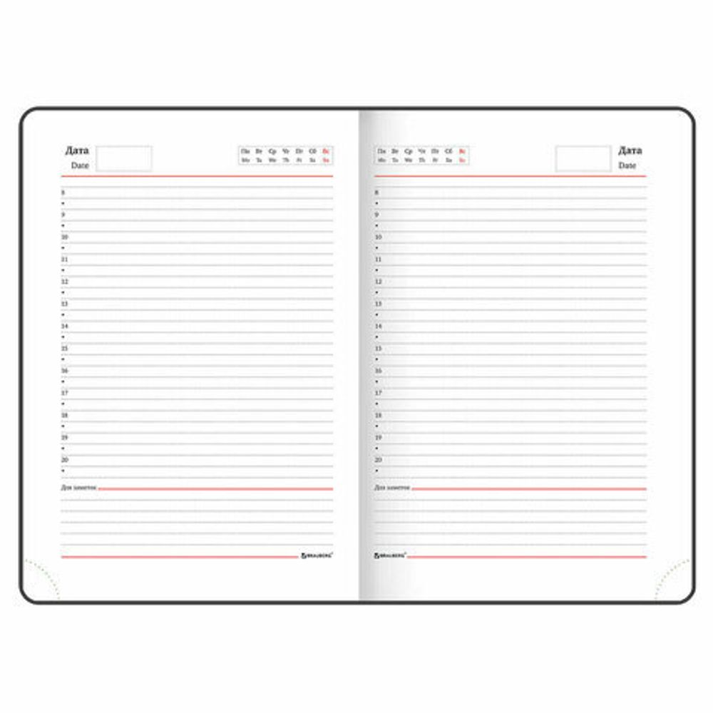 Ежедневник недатированный А5 (138х213 мм), BRAUBERG VISTA, под кожу, гибкий, фольга, 136 л., "Forest", 112029