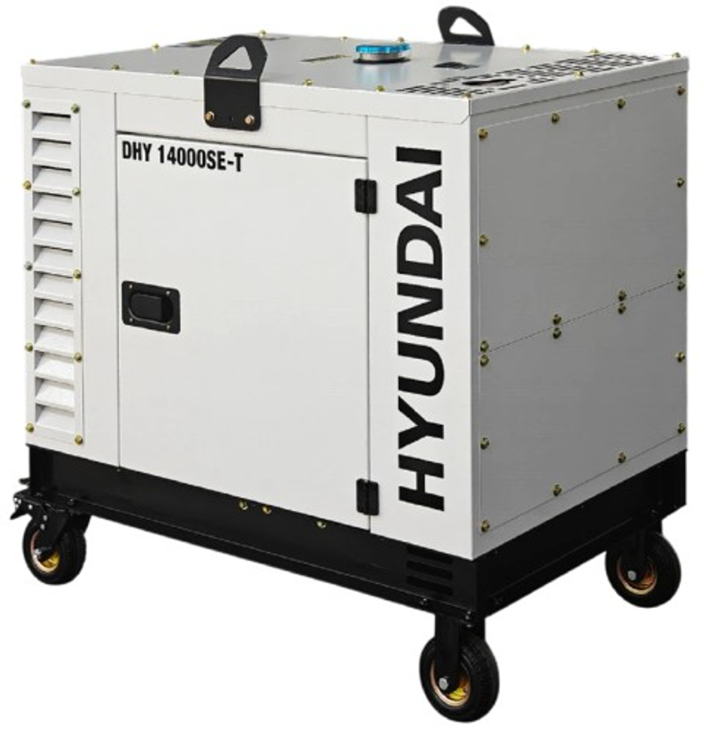 Электростанция дизельная с воздушным охлаждением HYUNDAI DHY 14000SE-T в кожухе