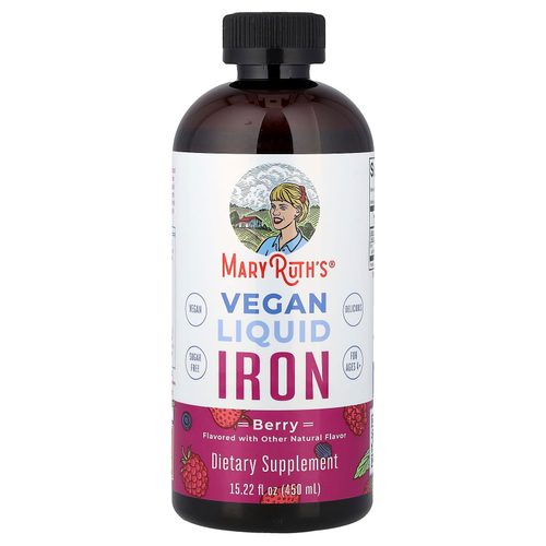 MaryRuth's, Веганское жидкое железо, для детей от 4 лет, ягоды, 450 мл (15,22 жидк. унц.)