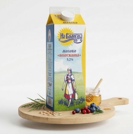 Молоко «Вологжанка» 3.2%, 1 л