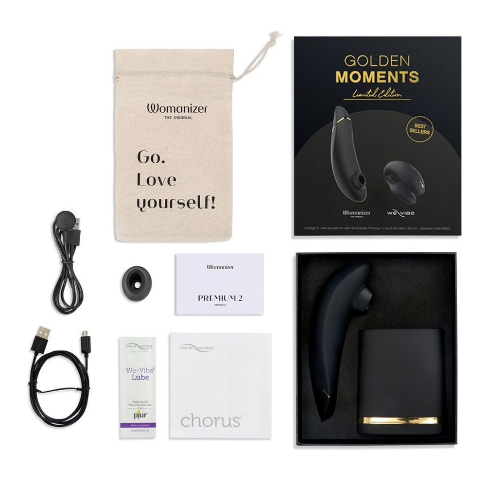 Набор для пар Golden Moments: Womanizer Premium 2 и We-Vibe Chorus
