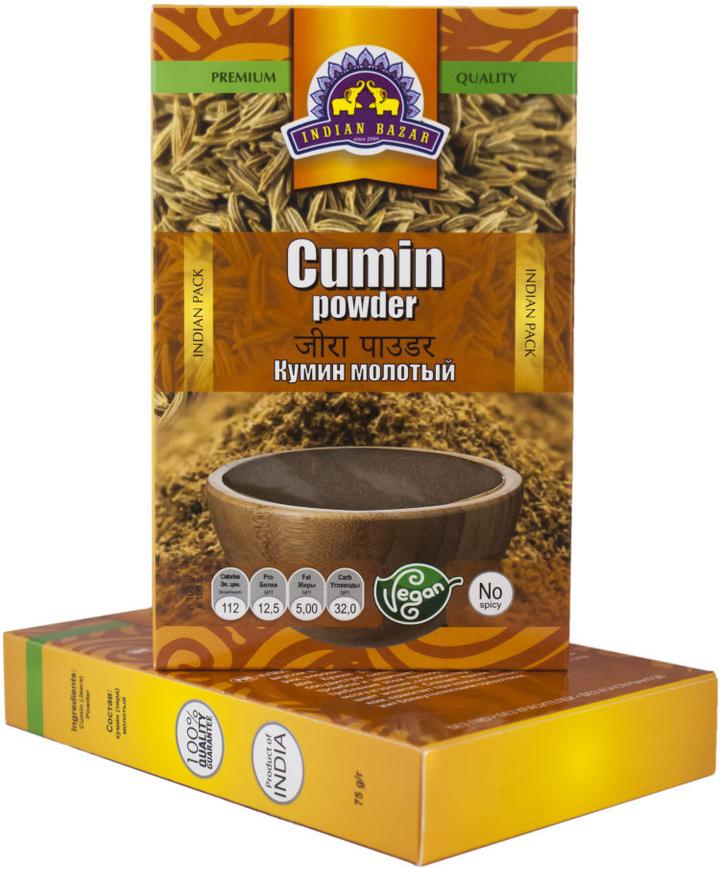 Специя Indian Bazar Кумин молотый (зира) Cumin Powder 75 г