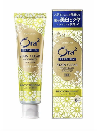 Зубная паста отбеливающая со вкусом мяты и цитрусовых 100 г Sunstar Ora2 Premium Shiny Citrus Mint