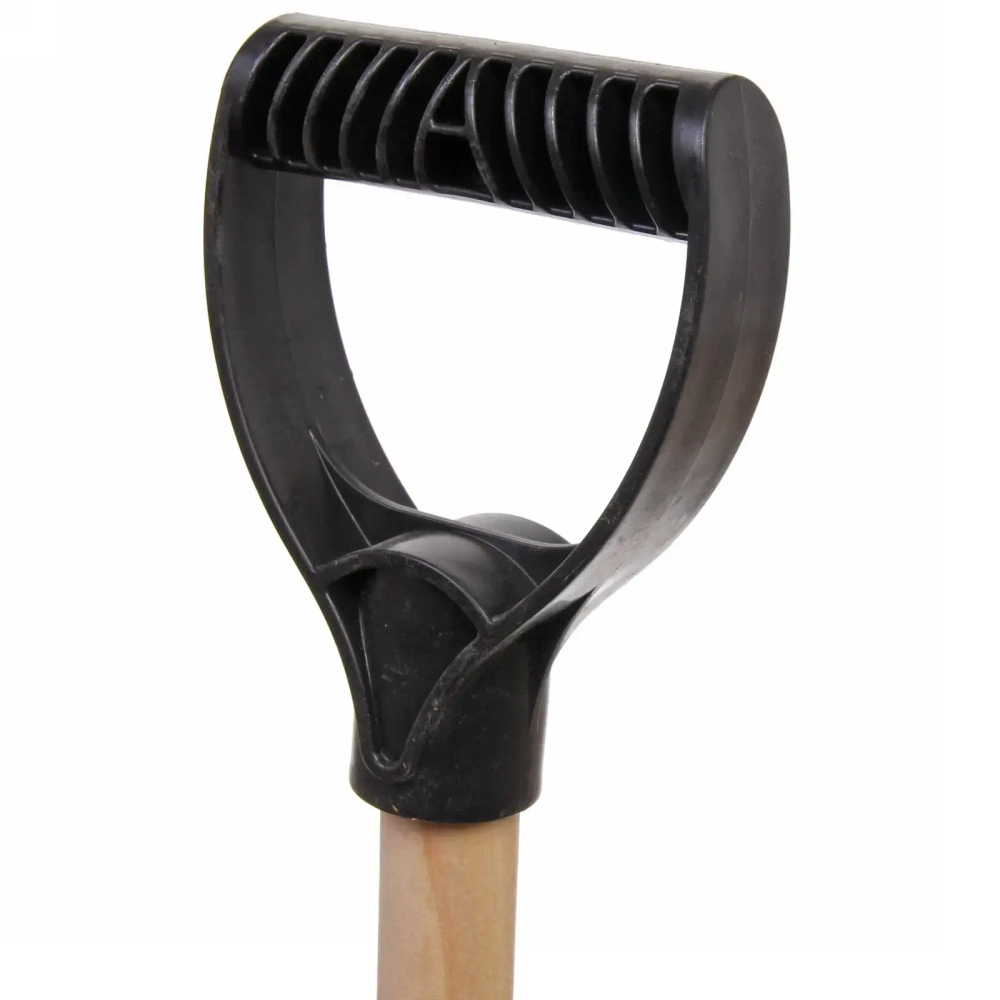 Лопата снеговая пластиковая 410*360 мм, с оцинк.планкой, с дер.черенком и V-ручкой, d=32