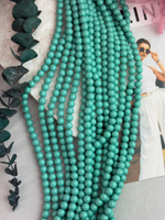 Стеклянный жемчуг 8 мм, нить 40 см, морская волна, под керамику