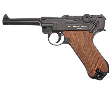 Пистолет пневматический Borner P08 Parabellum Blowback кал 4,5мм