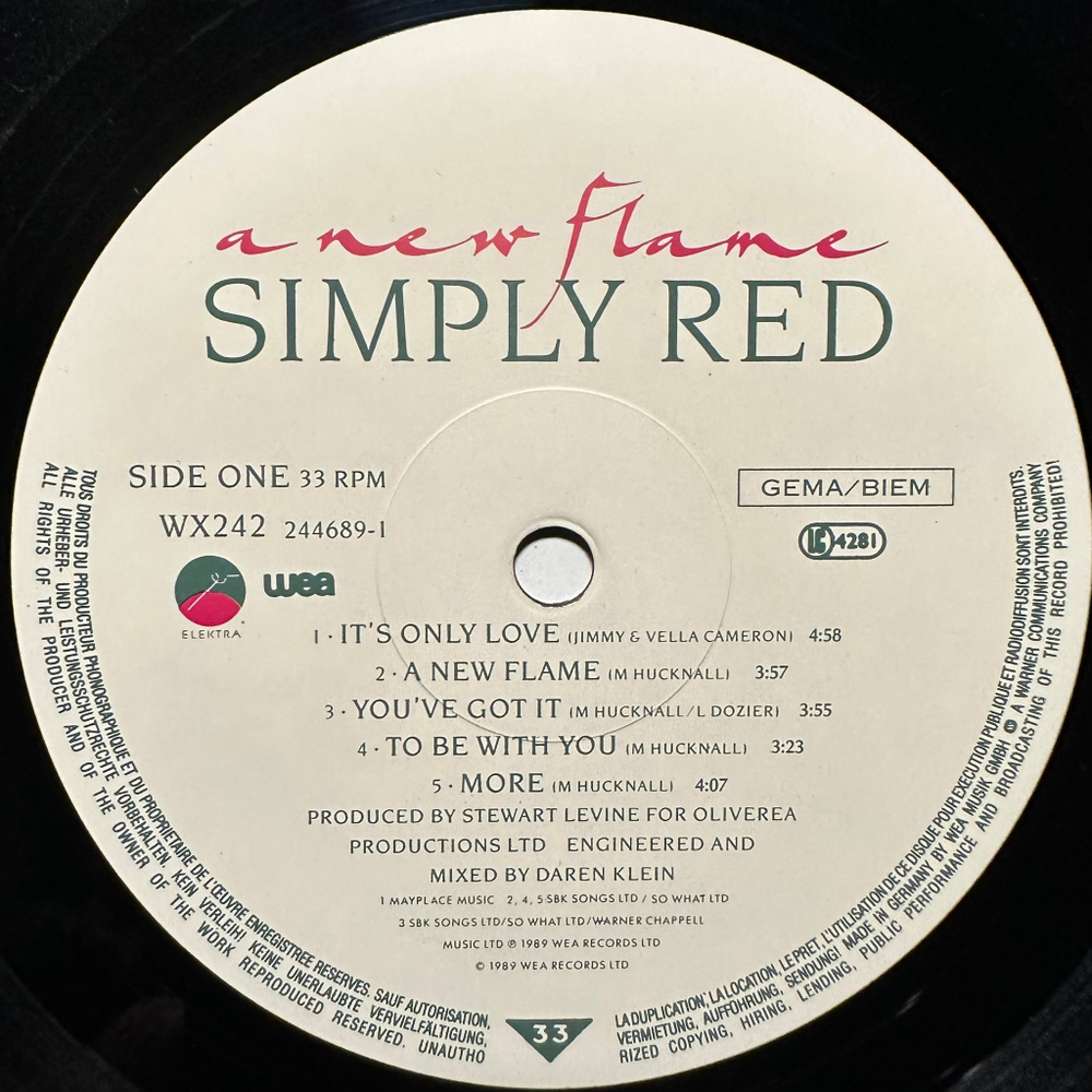 Simply Red - A New Flame (Германия 1989г.)