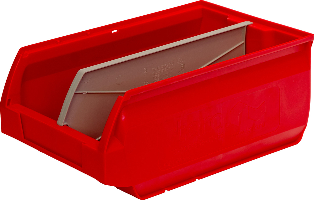 Ящик сплошной 350×230×150 мм, объем 12.08 л., арт.: 5003, красный, код: 10038