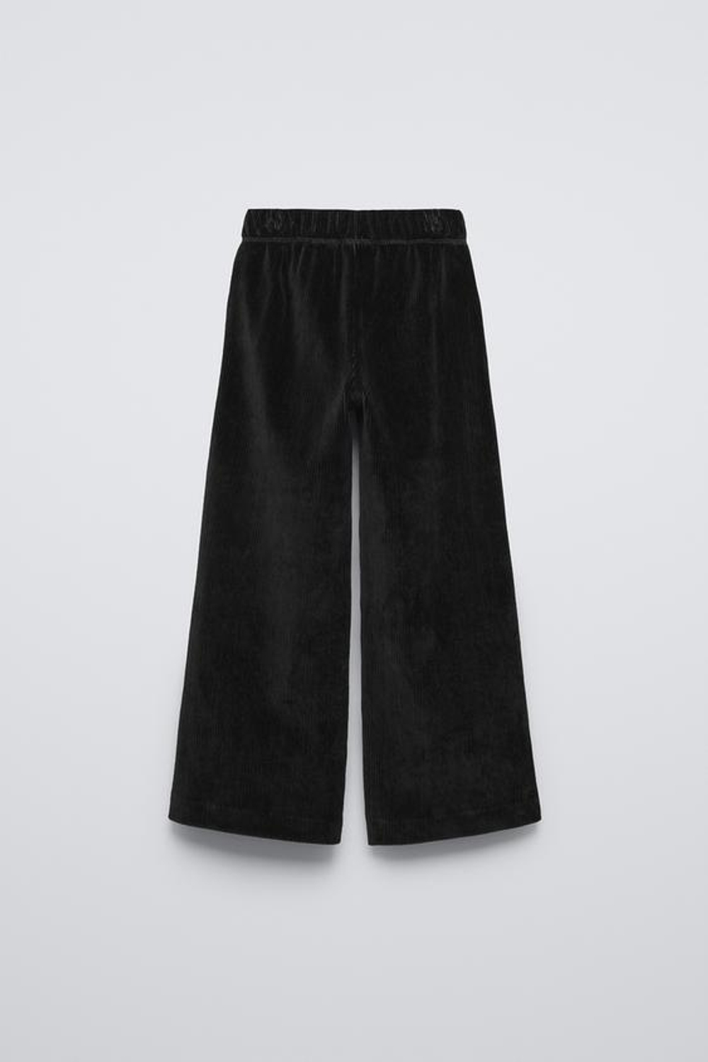 ZARA БРЮКИ ИЗ ВЕЛЬВЕТА С ШИРОКИМИ ШТАНИНАМИ, ЧЕРНЫЙ