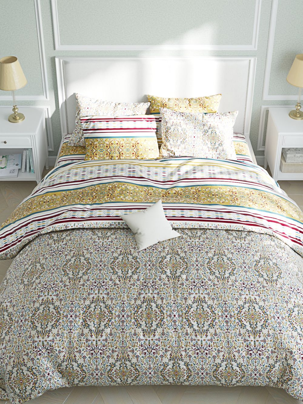 Пододеяльник Сказка "Узорная графика-/Узорная графика (компаньон)" 2-сп 175х215 см на молнии , перкаль