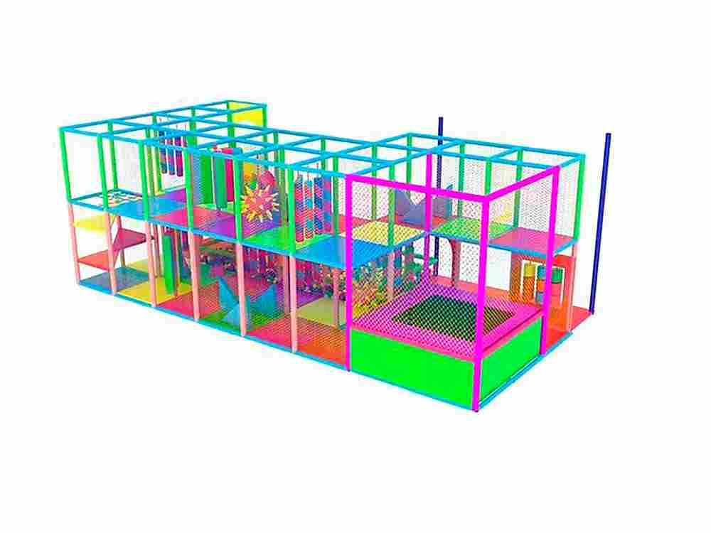 Детский уличный игровой лабиринт с крышей «Веселый маршрут» 9,84×4,92×3,5 м