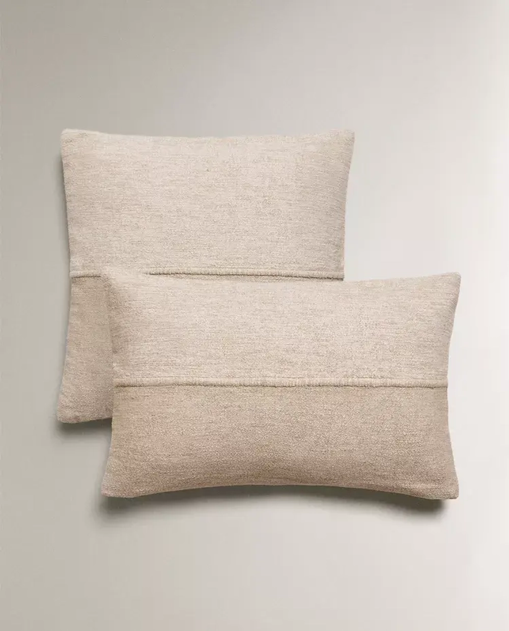 ZARA HOME НАВОЛОЧКА ДЛЯ ДЕКОРАТИВНОЙ ПОДУШКИ С ДЕКОРАТИВНОЙ СТРОЧКОЙ, СВЕТЛО-БЕЖЕВЫЙ