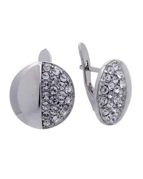 "Олезио" серьги в родиевом покрытии из коллекции "Озон" от Jenavi  с английским замком