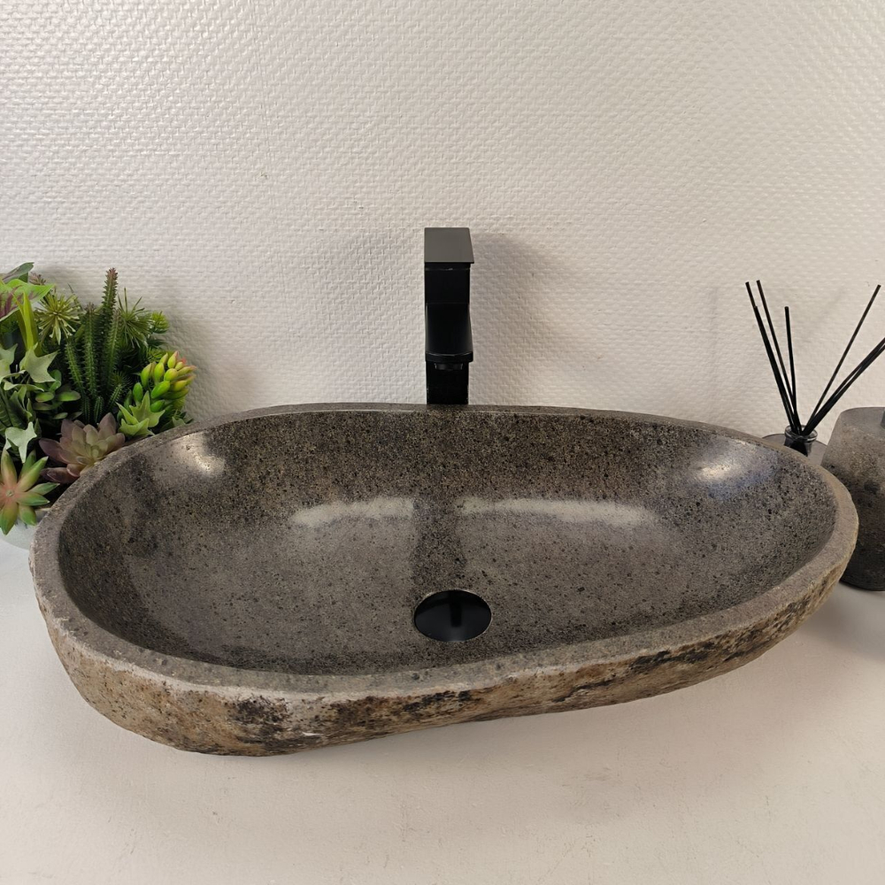 Каменная раковина из речного камня RS-05470 (63*38*14) 0858 из натурального камня