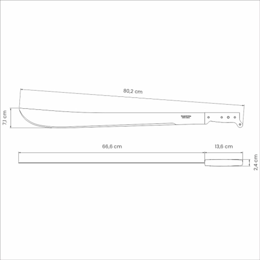 Мачете Tramontina 26616026-1 туристическое походное садовое для рубки кустарника сталь полипропилен 80 см | Tramontina
