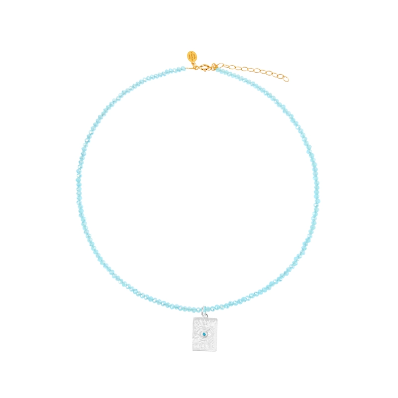 Колье Холли Бирюзовый Глаз с Кристаллом