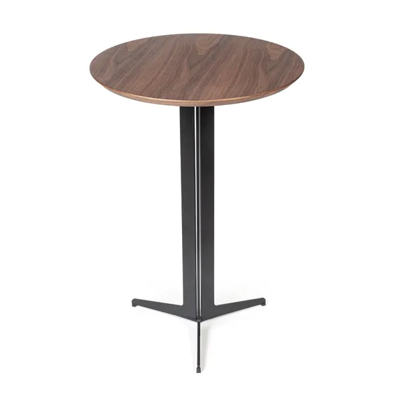 Барный стол Slot Ø65х96 см, орех, ножка черный металл