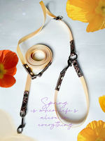 Перестежка для собак, Биотан водонепроницаемый поводок , 15 мм, 3м, золотой шимер и леопард