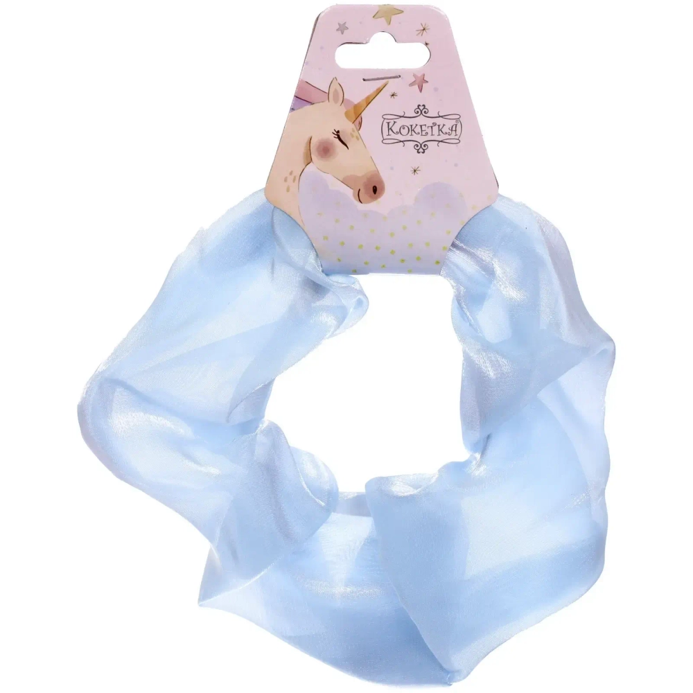 Резинка для волос «ПЕРСЕЯ», цвет голубой, d-14см (подвес Кокетка Единорог)
