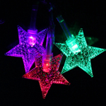 Гирлянда для дома 4,0 м 20 ламп LED с насадками ЗВЕЗДА, прозрач.пров., авторежим.,IP-20 RG/RB (возможность соединения)