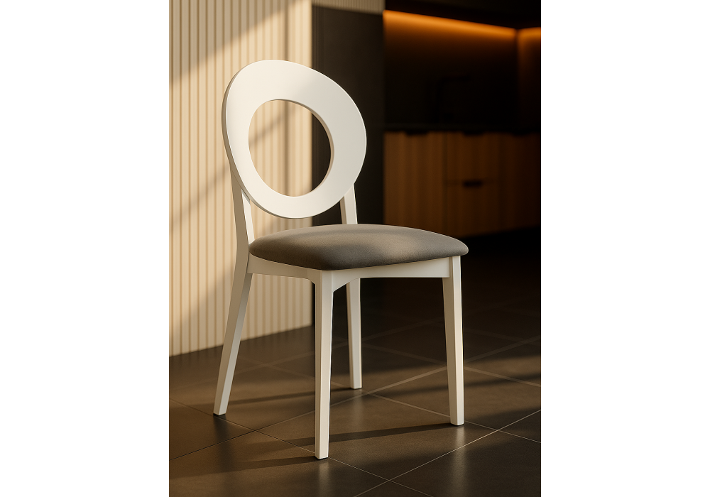 Стул деревянный Woodville Марти ткань Brendy-22, белый, ножки белые