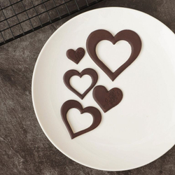 Силиконовый мат для отливки шоколада «Сердца с розой»