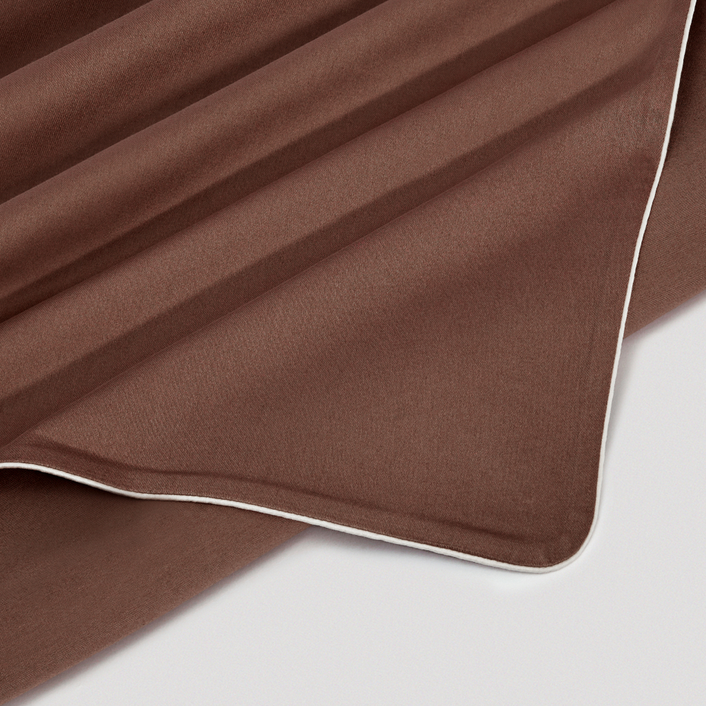 Постельное белье 2 спальное евро макси Сlaire&Caroll Lune коричневое с бежевым кантом