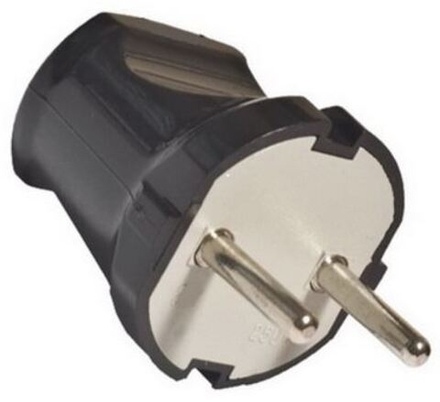 Вилка прямая с/з черная 16А Беларусь. (350шт)