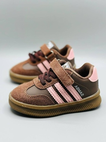 Детские кроссовки на липучке Adidas Samba Mini