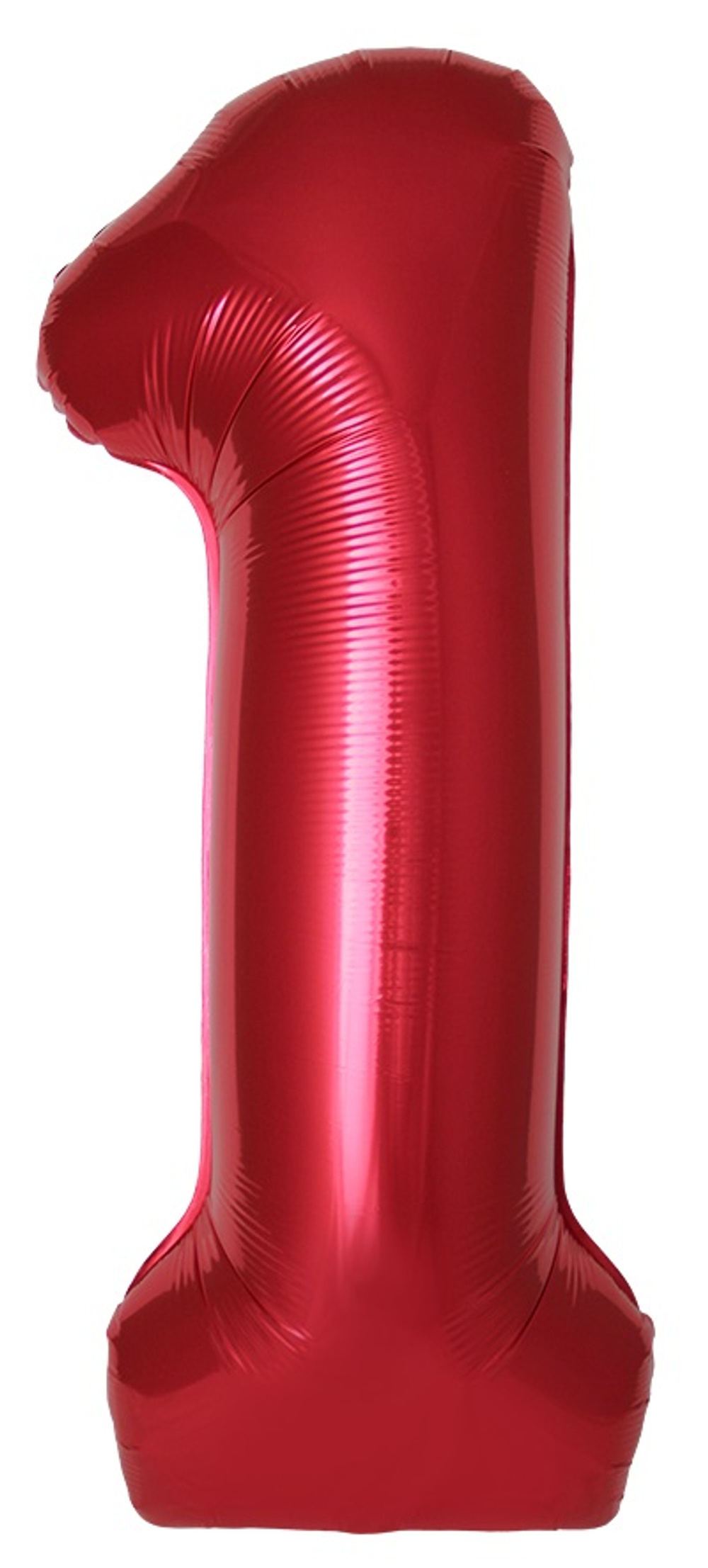 Шар (40''/102 см) Цифра, 1 Slim, Красный, Металлик, 1 шт. в уп.
