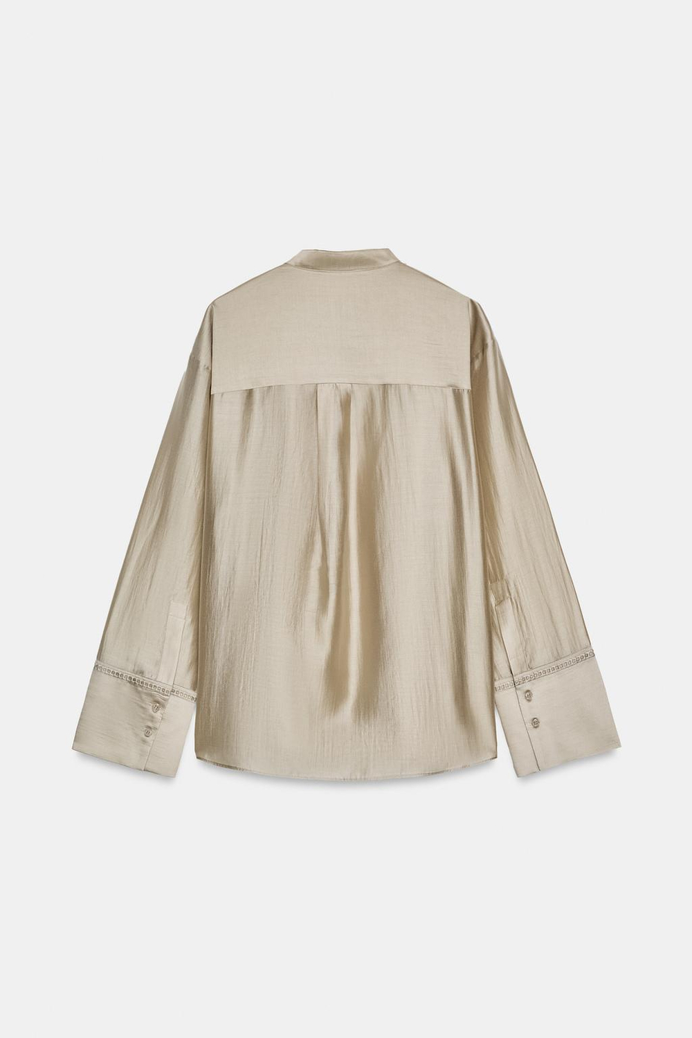 ZARA РУБАШКА С ВЫШИВКОЙ И КАРМАНОМ — ZW COLLECTION, СЕРО-КОРИЧНЕВЫЙ