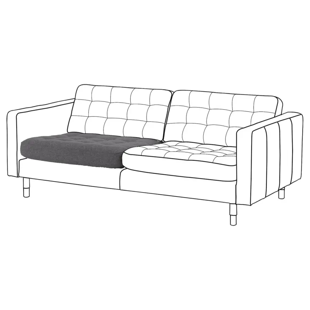 Подушка сиденья на диван - LANDSKRONA IKEA/ ЛАНДСКРУНА ИКЕА, 92х74х17 см, серый