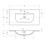 Тумба с раковиной подвесная BelBagno MARINO-CER-N-900-2C-SO-BO-P Bianco Opaco, раковина белая BB-8099-90