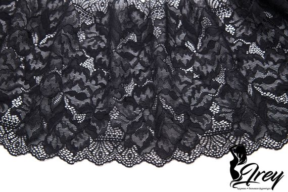 03-266 ОПТ Кружево эластичное 23 см, черный 170